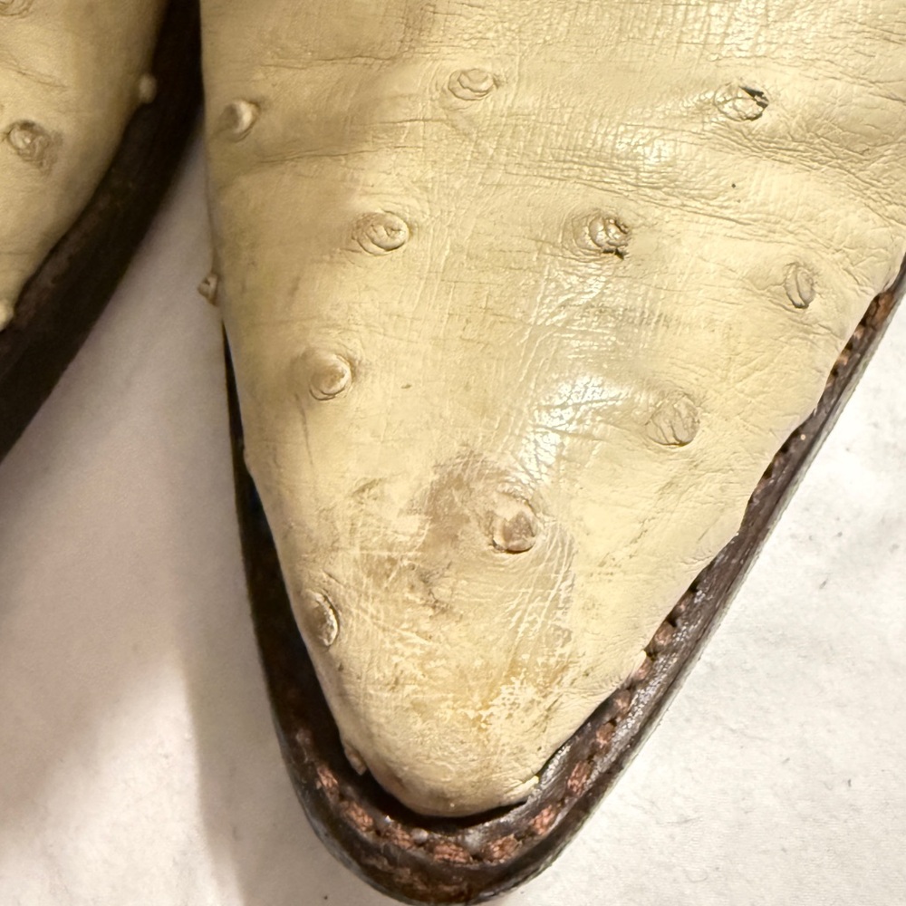 Vintage Yield Ostrich Cowboy Boots Men’s 8 EE USA Made Western - Picture 5 of 16